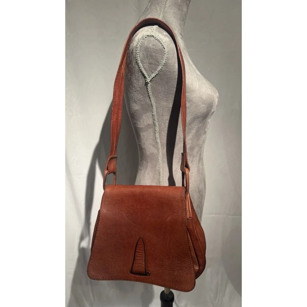 VTG 70s F.Clegg Genuine, Leather Shoulder Bag Purse Frank Clegg Boho Western - Picture 3 of 15